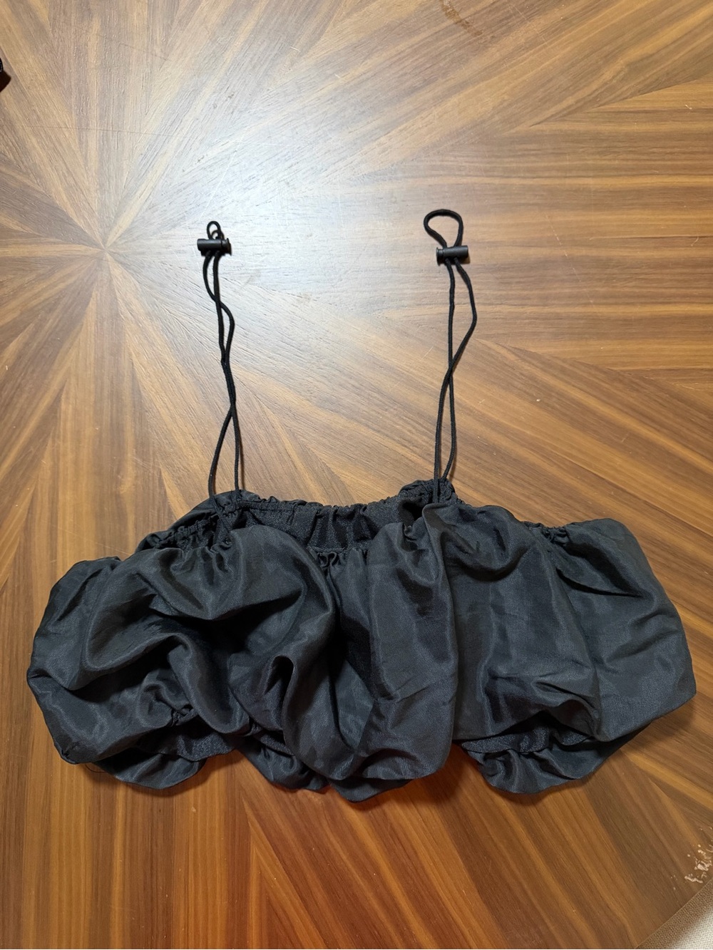 SHEIN Black Bubble Crop Top
